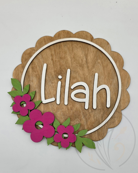 Custom Child's Floral Room Sign
