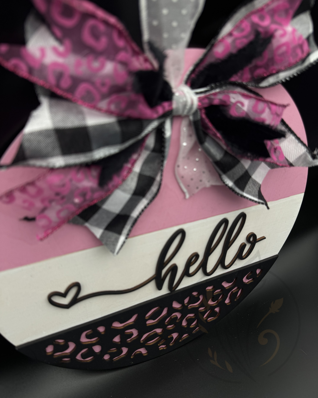 Leopard Print Hello Door Hanger