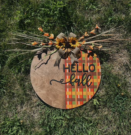 "Hello Fall" Hand-painted Wreath