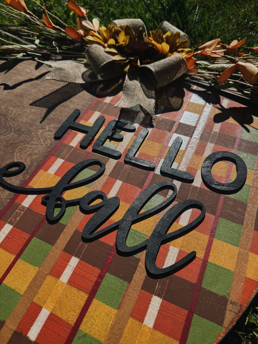 "Hello Fall" Hand-painted Wreath