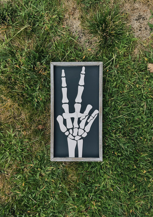 Skeletal Peace Hand- Bone Chillingly Cool