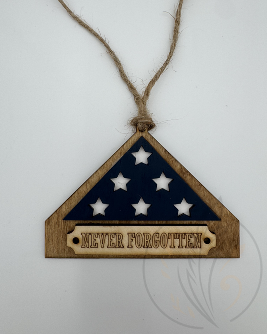 Never Forgotten Folded Flag Tag