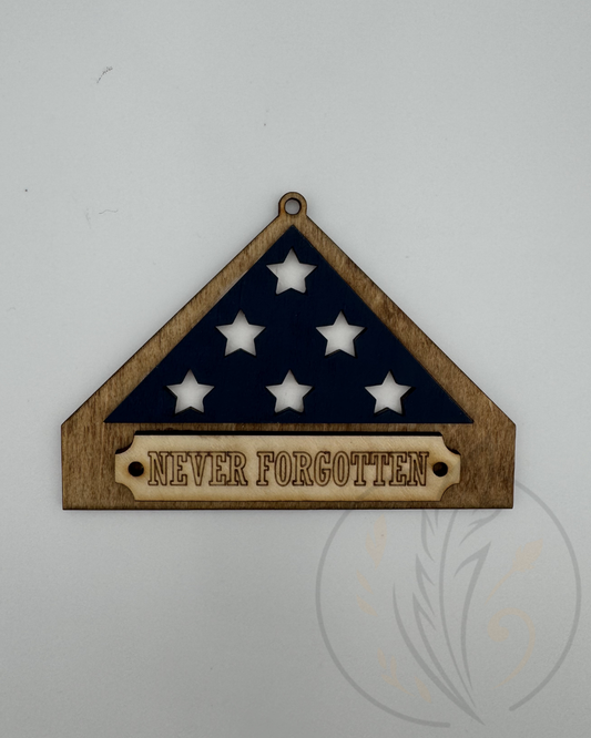Never Forgotten Folded Flag Tag