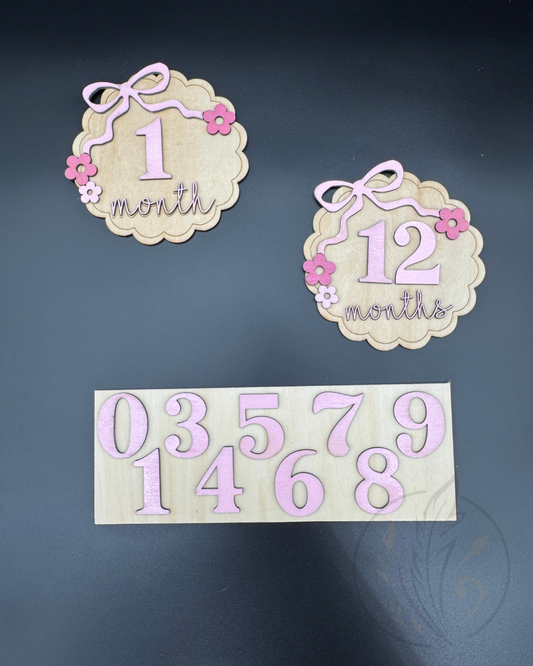 Floral Monthly Milestone Cards