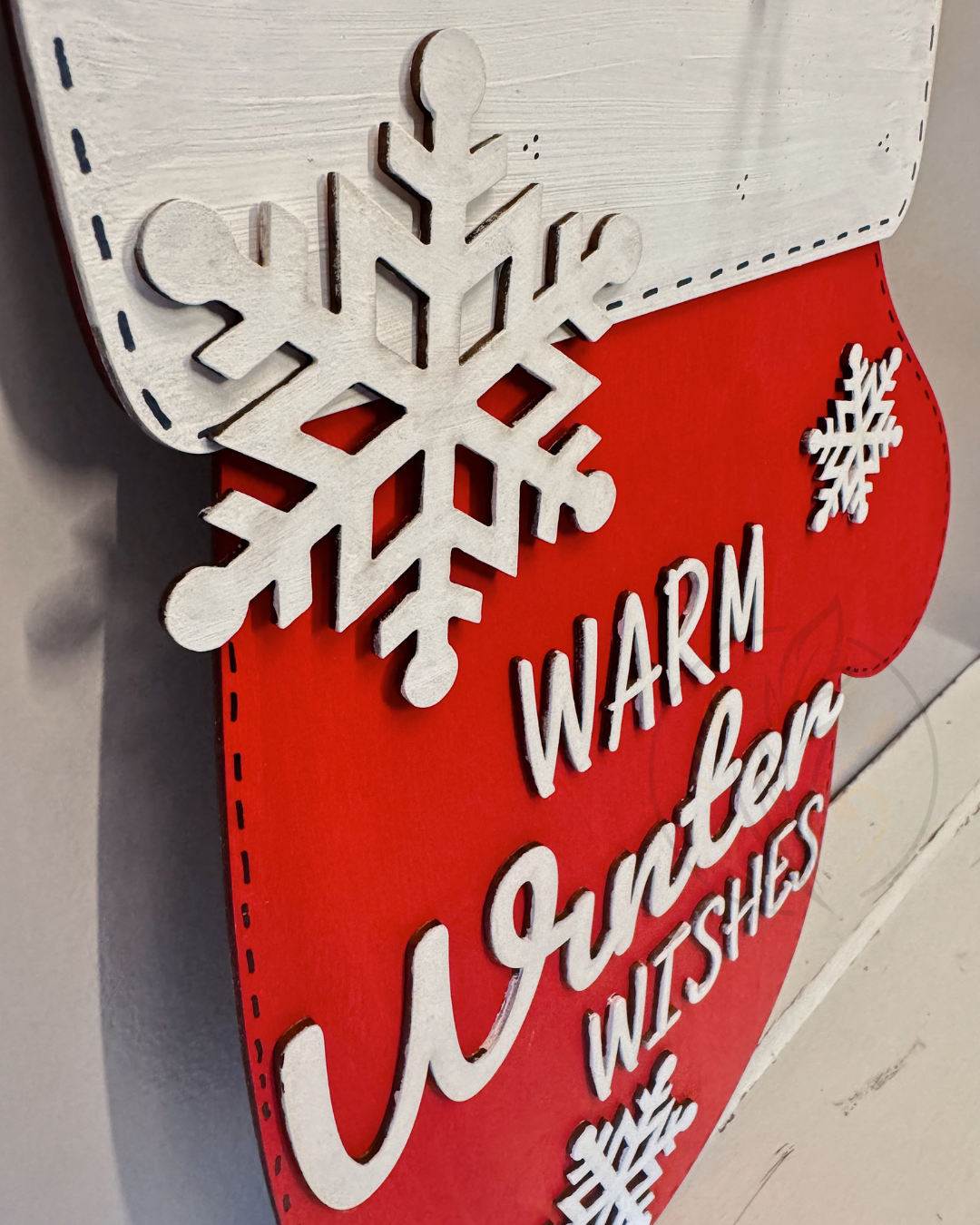 Warm Wishes Mitten Sign