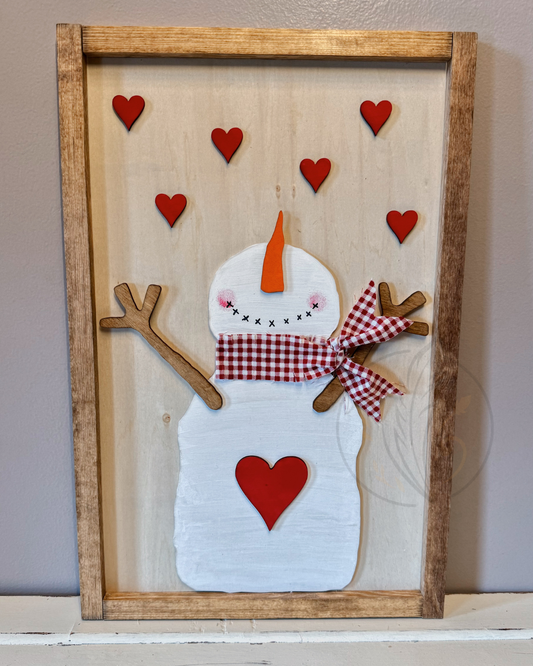 Snowman Hearts Sign
