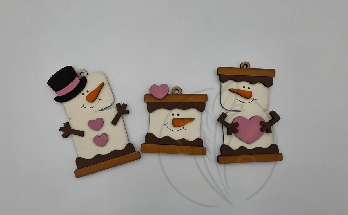 Smores Snowman Ornaments