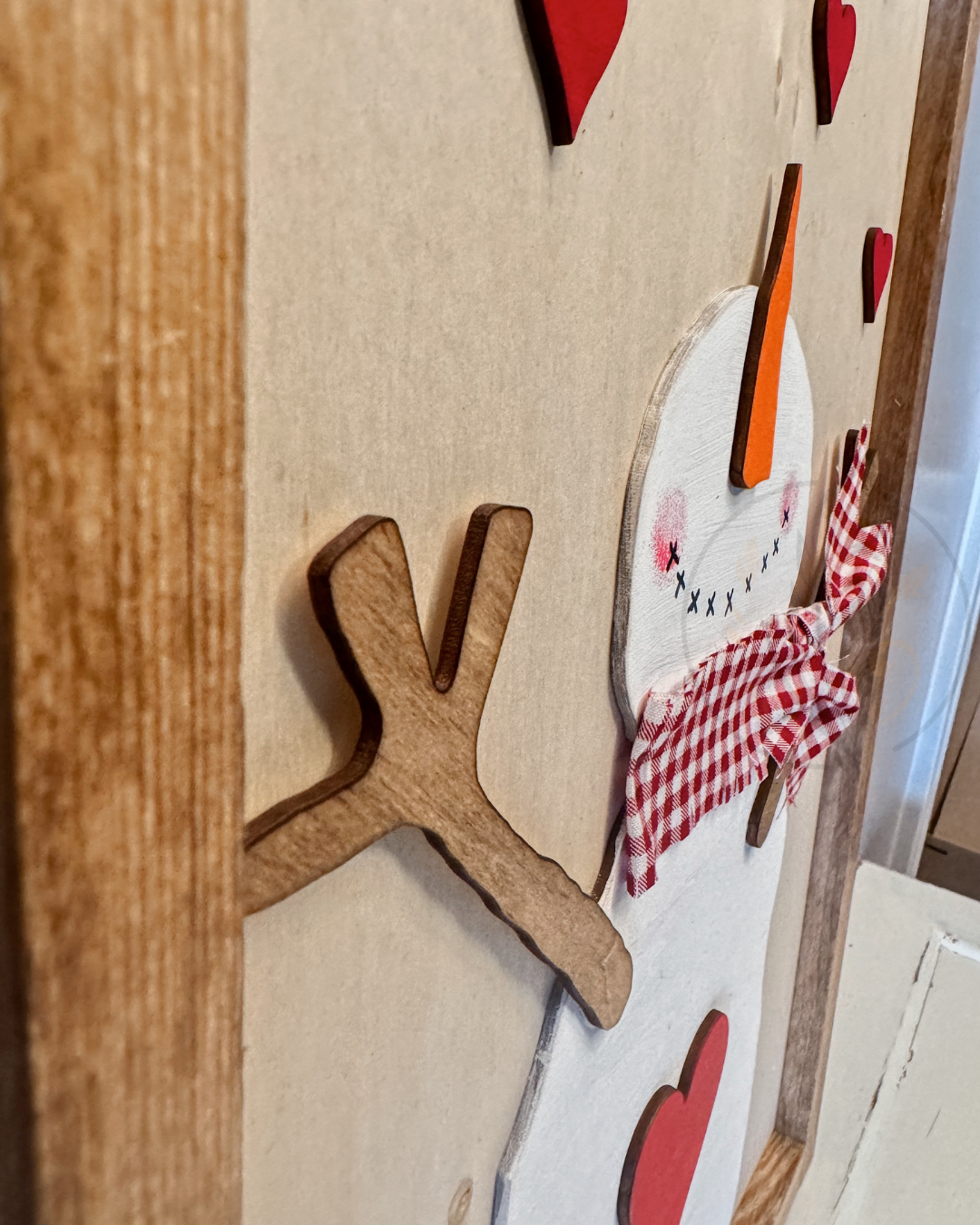 Snowman Hearts Sign